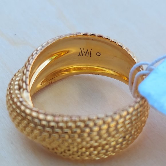 MONICA VINADER Gold Twisted Ring with Unique Design and Textured Finish - Picture 3 of 3